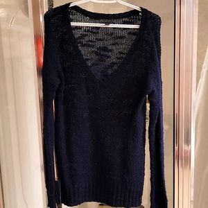 Navy blue knitted sweater